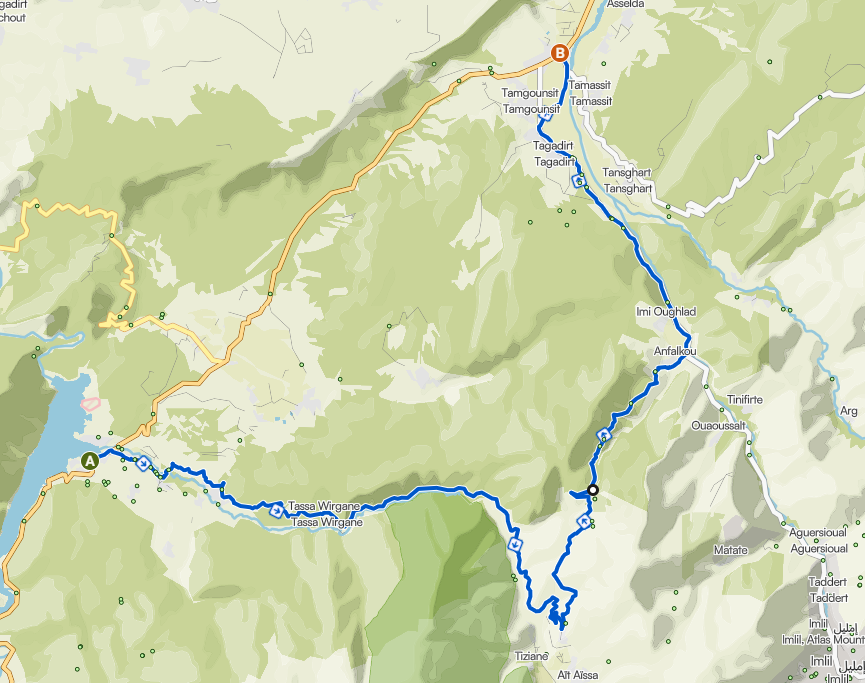 Ouirgane through tizi n'techet to asni